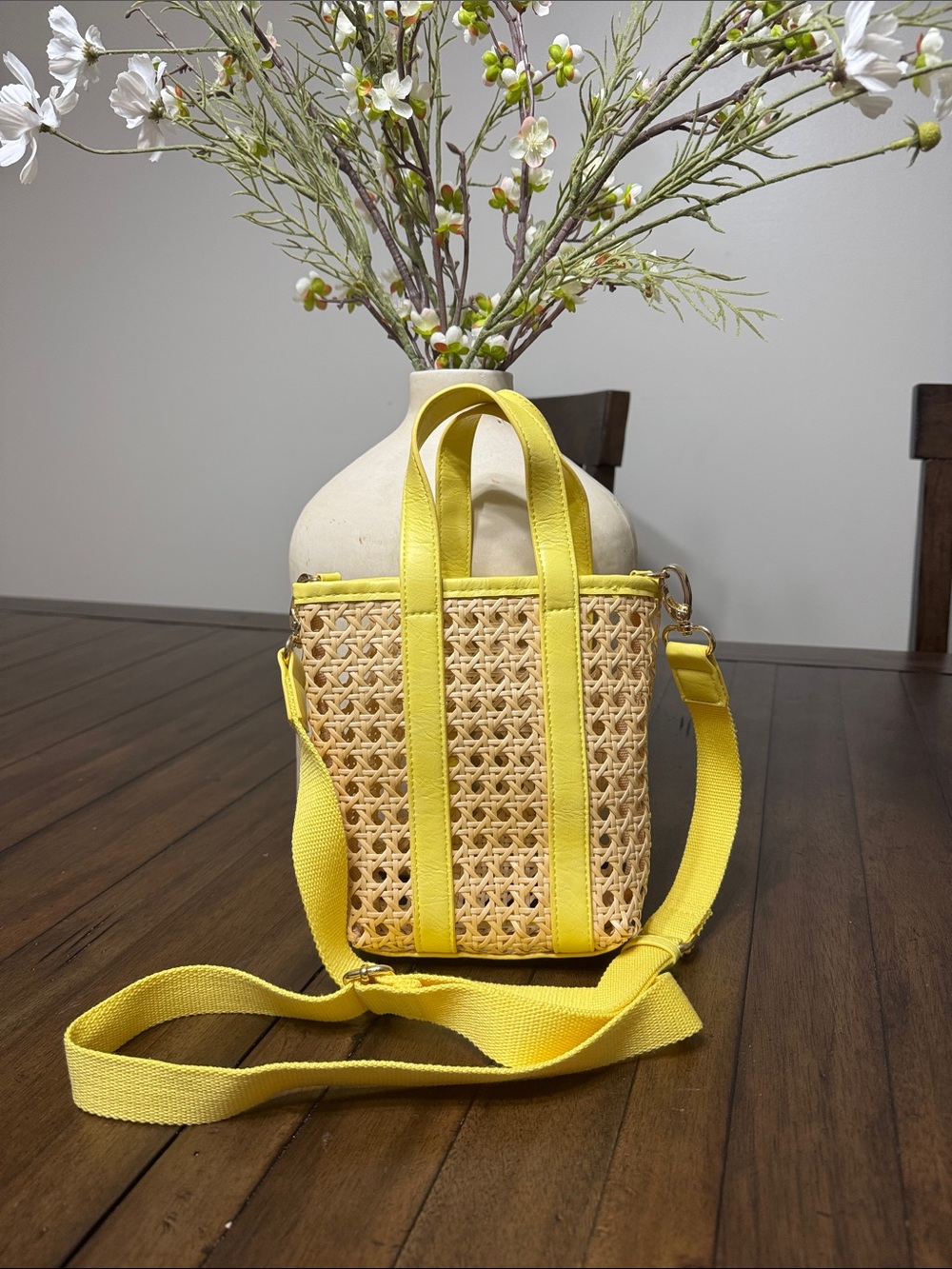 Universal Thread Yellow Woven Crossbody Bag